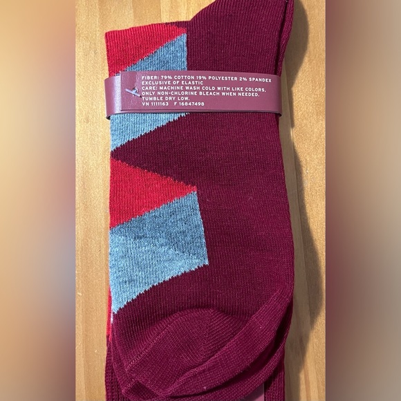 Two pair Merona Men’s Dress Socks.  Red, black, gray. New with tags - Picture 8 of 8